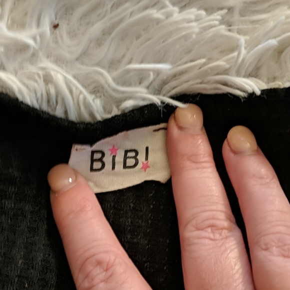 Black waffle print long sleeve - Picture 3 of 3